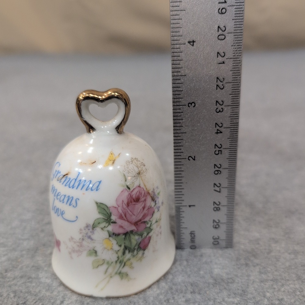 Napcoware Bell Grandma Means Love Floral‎ Heart Handle Japan 1462 - Picture 4 of 6